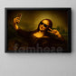Funny Mona Lisa Canvas Painting, Selfie Mona Lisa Wall Art Decor, Poster Gift