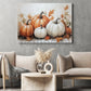 Thanksgiving Pumpkins Canvas Painting, Autumn Harmony Wall Art Decor, Thankful Poster Gift For Pumpkin Lovers