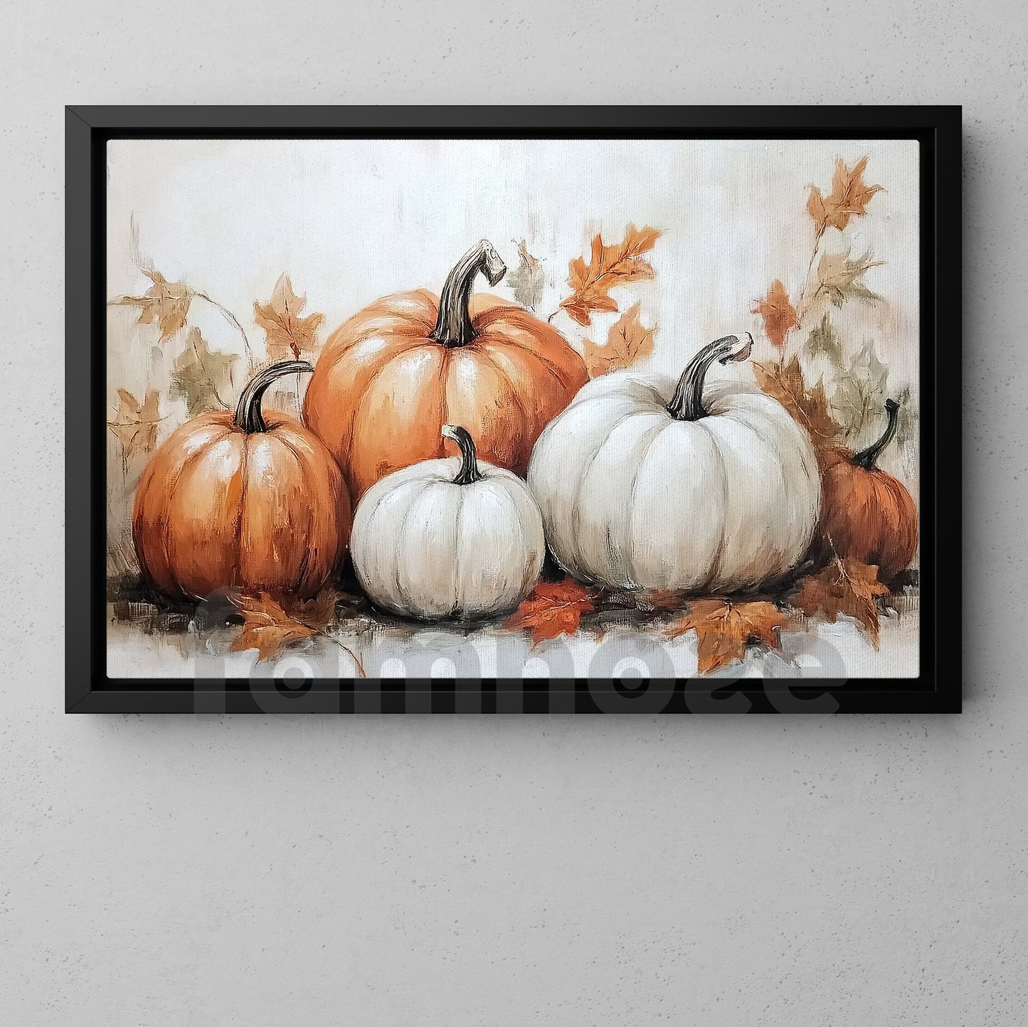 Thanksgiving Pumpkins Canvas Painting, Autumn Harmony Wall Art Decor, Thankful Poster Gift For Pumpkin Lovers