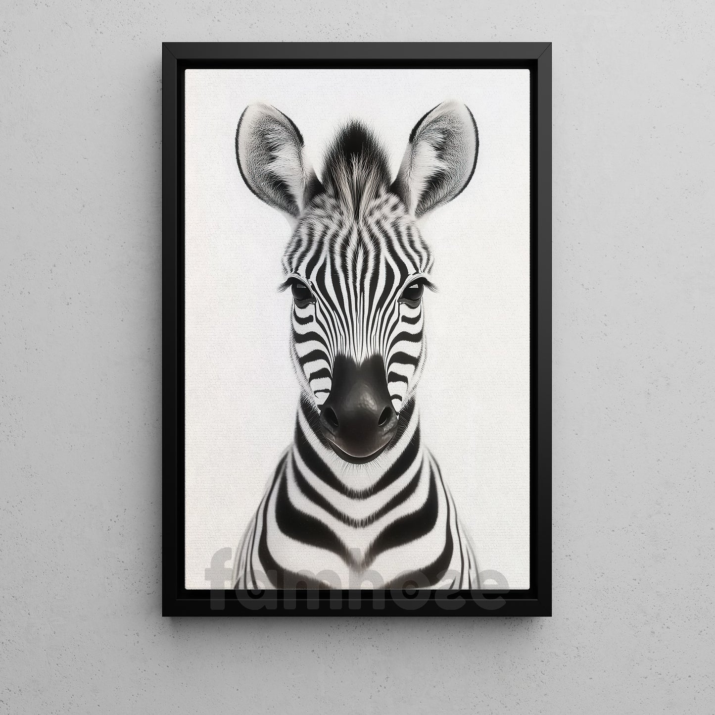Zebra Canvas Painting, Adorable Baby Zebra Wall Art Decor, Poster Gift For Zebra Lovers