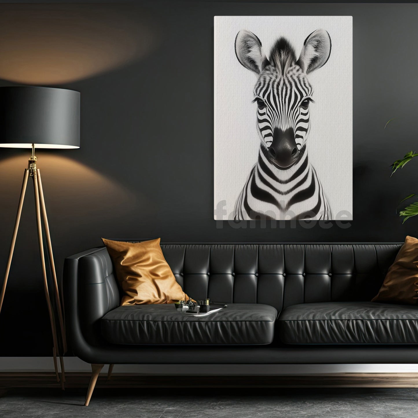 Zebra Canvas Painting, Adorable Baby Zebra Wall Art Decor, Poster Gift For Zebra Lovers
