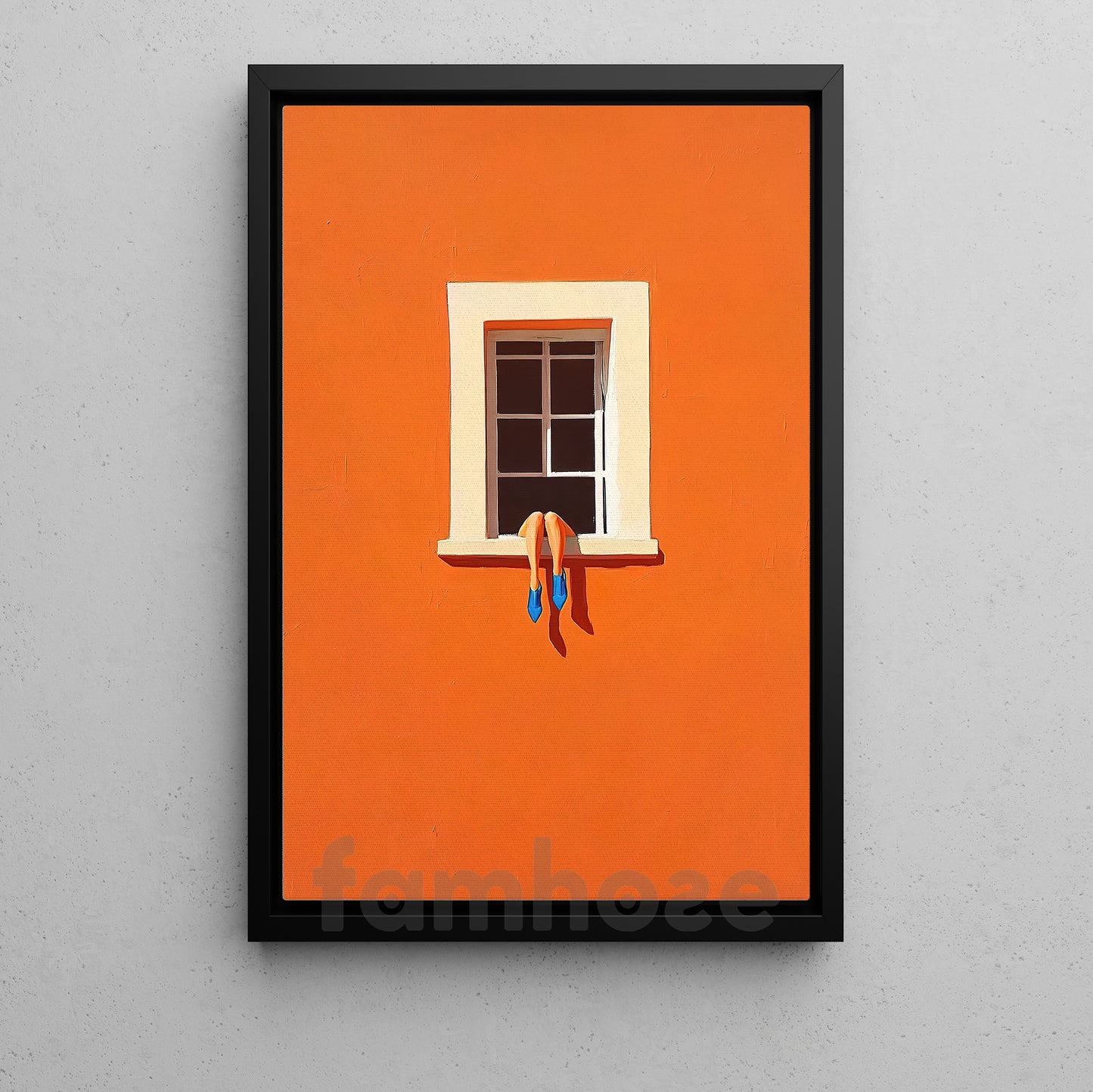 Modern Minimalist Canvas Painting, Bold Orange Minimalist Abstract Wall Art Decor, Poster Gift To Decor Home