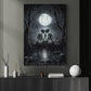 Halloween Skeleton Canvas Painting, Romance In The Shadows Wall Art Decor, Spooky Season Poster Gift For Skeleton Lovers