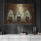 Halloween Motorcycle Canvas Painting, Ghost Riders Of The Autumn Road Wall Art Decor, Spooky Season Poster Gift For Biker