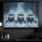 Halloween Snowmobile Canvas Painting, Ghost Riders Of The Snow Wall Art Decor, Spooky Season Poster Gift For Snowmobile Lovers