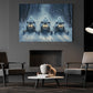 Halloween Snowmobile Canvas Painting, Ghost Riders Of The Snow Wall Art Decor, Spooky Season Poster Gift For Snowmobile Lovers