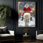 Christmas Cowboy Canvas Painting, Santa Claus Riding Horse In Snow Wall Art Decor Xmas Poster Gift For Cowboys
