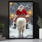 Christmas Cowboy Canvas Painting, Santa Claus Riding Horse In Snow Wall Art Decor Xmas Poster Gift For Cowboys