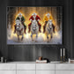 Christmas Cowboy Canvas Painting, Santa Cowboys In Snow Wall Art Decor Xmas Poster Gift For Cowboys