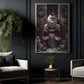 Christmas Toilet Canvas Painting, Santa Reading Newspaper Wall Art Decor, Xmas Poster Gift For Toilet Lovers
