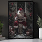 Christmas Toilet Canvas Painting, Santa Reading Newspaper Wall Art Decor, Xmas Poster Gift For Toilet Lovers