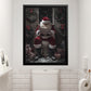 Christmas Toilet Canvas Painting, Santa Reading Newspaper Wall Art Decor, Xmas Poster Gift For Toilet Lovers