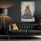 Christmas Cowboy Canvas Painting, Western Christmas Tree Wall Art Decor, Xmas Poster Gift For Cowboys