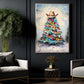 Christmas Cowboy Canvas Painting, Western Christmas Tree Wall Art Decor, Xmas Poster Gift For Cowboys