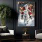 Christmas Cowboy Canvas Painting, Santa On Horseback Wall Art Decor Xmas Poster Gift For Cowboys