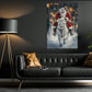 Christmas Cowboy Canvas Painting, Santa On Horseback Wall Art Decor Xmas Poster Gift For Cowboys