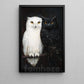 Black And White Owls Canvas Painting, Yin Yang Owl Wall Art Decor, Poster Gift For Owl Lovers