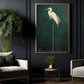 Japanese Crane Canvas Painting, The Slientment Heron Wall Art Decor, Poster Gift For White Heron Lovers