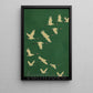 Japanese Cranes Canvas Painting, Emerald Cranes Wall Art Decor, Poster Gift To Decor Home Or Office