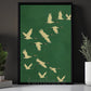 Japanese Cranes Canvas Painting, Emerald Cranes Wall Art Decor, Poster Gift To Decor Home Or Office