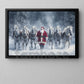 Christmas Horse Canvas Painting, Santa Claus And His Friends Wall Art Decor, Xmas Poster Gift For Horse Lovers