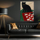 Funny Cat Canvas Painting, The Cat’s Gambit Wall Art Decor, Poster Gift For Cat Lovers