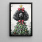 Funny Christmas Poodle Canvas Painting, Poodle Christmas Tree Wall Art Decor, Xmas Poster Gift For Dog Lovers