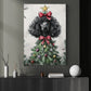 Funny Christmas Poodle Canvas Painting, Poodle Christmas Tree Wall Art Decor, Xmas Poster Gift For Dog Lovers
