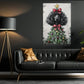 Funny Christmas Poodle Canvas Painting, Poodle Christmas Tree Wall Art Decor, Xmas Poster Gift For Dog Lovers