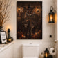 Thanksgiving Toilet Cowgirl Canvas Painting, Witchin’ Time Out Bathroom Wall Art Decor, Thankful Restroom Poster Gift For Cowgirls