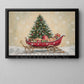 Christmas Canvas Painting, Festive Santa Sleigh Wall Art Decor, Xmas Poster Gift