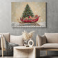 Christmas Canvas Painting, Festive Santa Sleigh Wall Art Decor, Xmas Poster Gift
