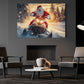 Christmas Snowmobiling Canvas Painting, Santa Claus Driving Snowmobile Wall Art Decor, Xmas Poster Gift For Snowmobiling Lovers