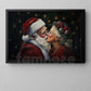 Christmas Couple Canvas Painting, Santa Claus And His Lover Wall Art Decor, Xmas Poster Gift To Decor House Or Office