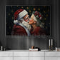 Christmas Couple Canvas Painting, Santa Claus And His Lover Wall Art Decor, Xmas Poster Gift To Decor House Or Office