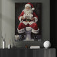 Funny Christmas Toilet Canvas Painting, Santa Claus In His Toilet Wall Art Decor, Xmas Poster Gift For Toilet Canvas