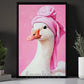 Funny Duck Canvas Painting, Spa Day Wall Art Decor, Poster Gift For Duck Lovers