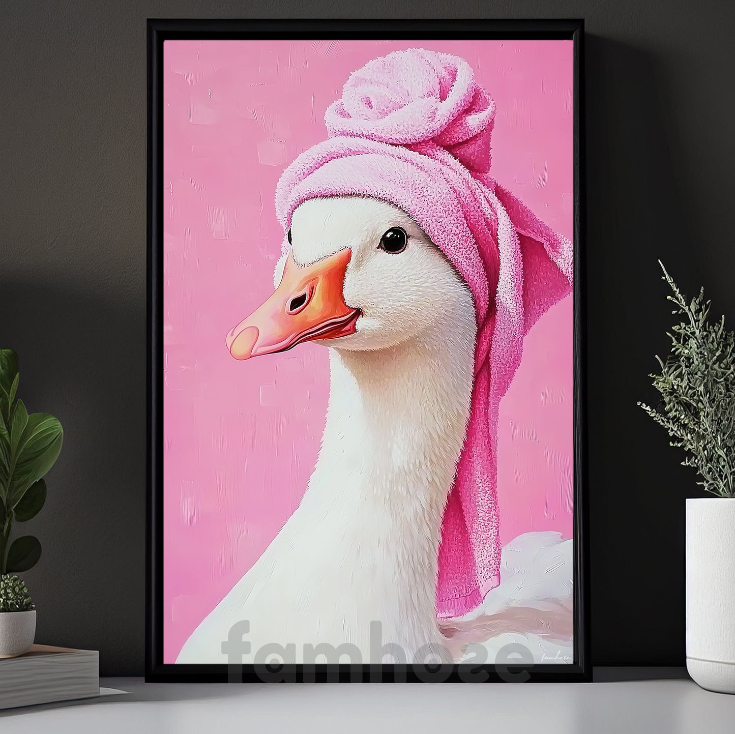 Funny Duck Canvas Painting, Spa Day Wall Art Decor, Poster Gift For Duck Lovers