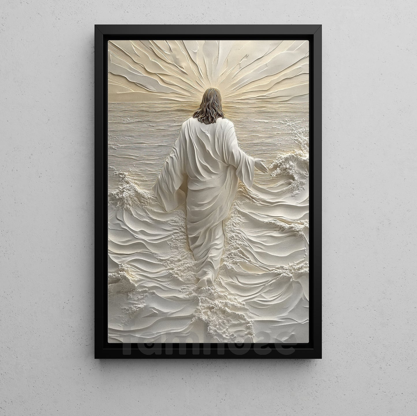 Jesus Canvas Painting, Christ And the Sea Wall Art Decor, Poster Gift For Jesus Lovers