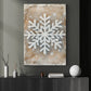 Rustic Snowflake Canvas Painting, Neutral Winter Snowflake Wall Art Decor, Xmas Poster Gift To Decor House Or Office