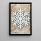 Rustic Snowflake Canvas Painting, Neutral Winter Snowflake Wall Art Decor, Xmas Poster Gift To Decor House Or Office