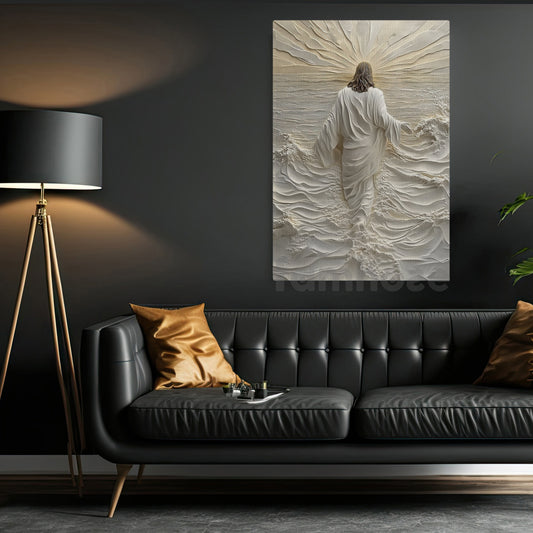 Jesus Canvas Painting, Christ And the Sea Wall Art Decor, Poster Gift For Jesus Lovers