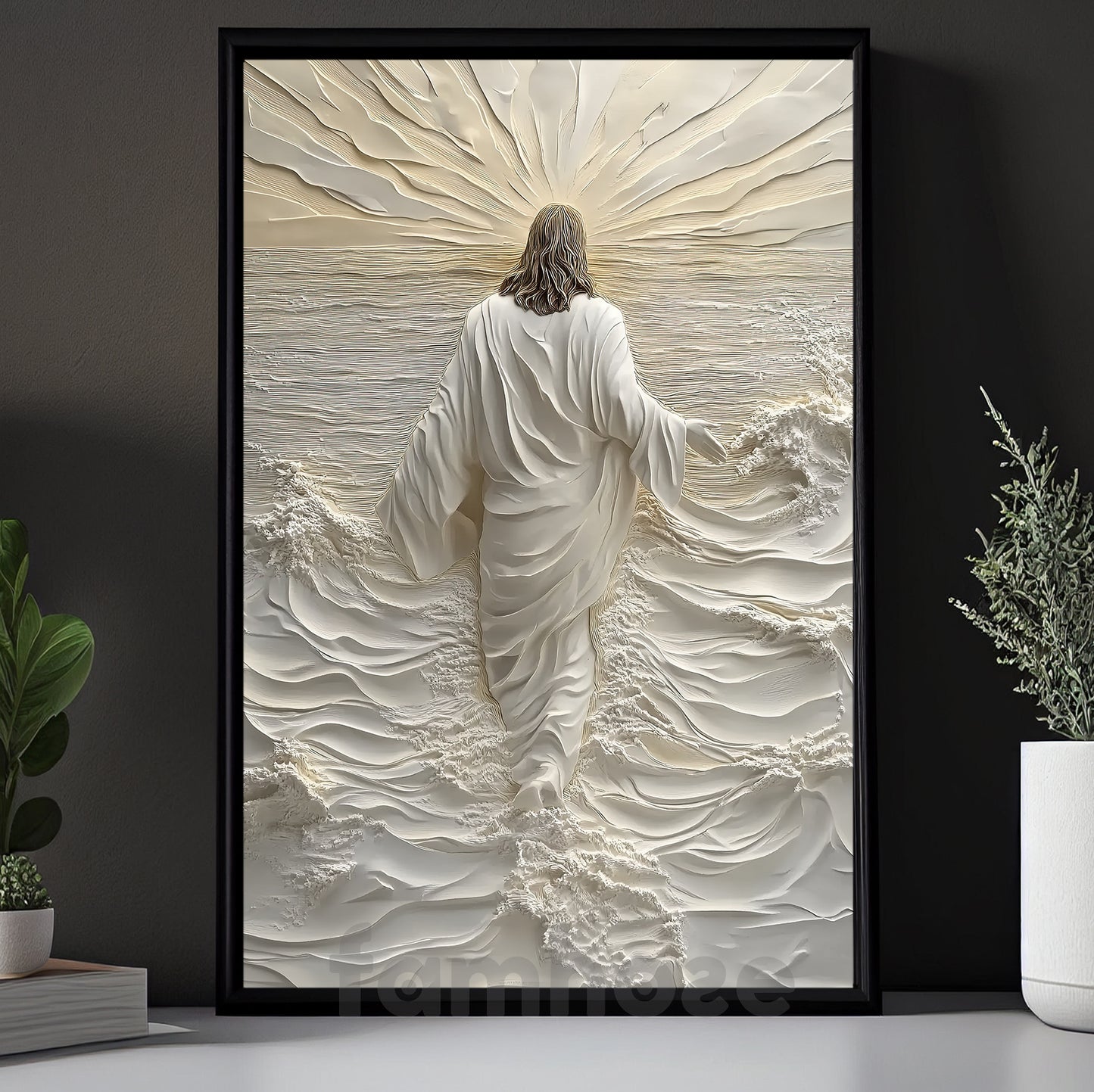 Jesus Canvas Painting, Christ And the Sea Wall Art Decor, Poster Gift For Jesus Lovers
