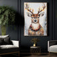 Elegant Christmas Reindeer Canvas Painting, Serene Reindeer Adorned With Christmas Lights Wall Art Decor, Xmas Poster Gift For Reindeer Lovers
