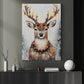 Elegant Christmas Reindeer Canvas Painting, Serene Reindeer Adorned With Christmas Lights Wall Art Decor, Xmas Poster Gift For Reindeer Lovers