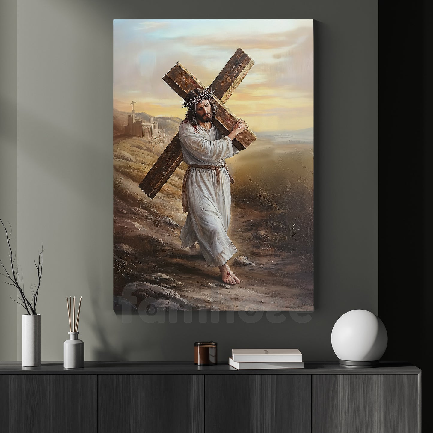 Jesus Canvas Painting, The Path Of Faith Wall Art Decor,Poster Gift For Jesus Lovers