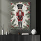 Christmas Nutcracker Soldier Canvas Painting, Nutcracker Guarding Holiday Pines Wall Art Decor, Xmas Poster Gift For Nutcracker Lovers