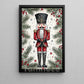 Christmas Nutcracker Soldier Canvas Painting, Nutcracker Guarding Holiday Pines Wall Art Decor, Xmas Poster Gift For Nutcracker Lovers