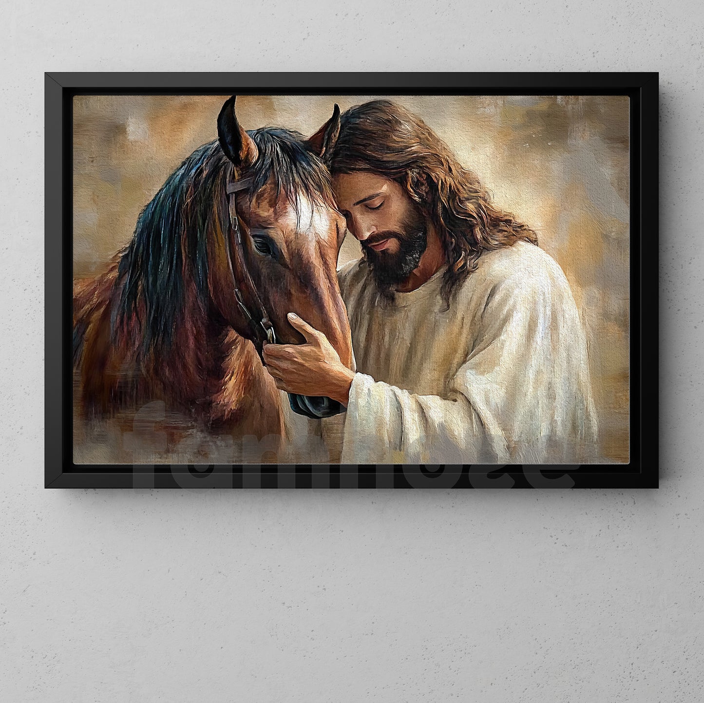 Horse God Canvas Painting, Compassion Of Christ Wall Art Decor Poster Gift For Godness, Horse Lovers