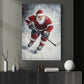 Christmas Hockey Canvas Painting, Santa Playing Ice Hockey Wall Art Decor, Xmas Poster Gift For Hockey Lovers